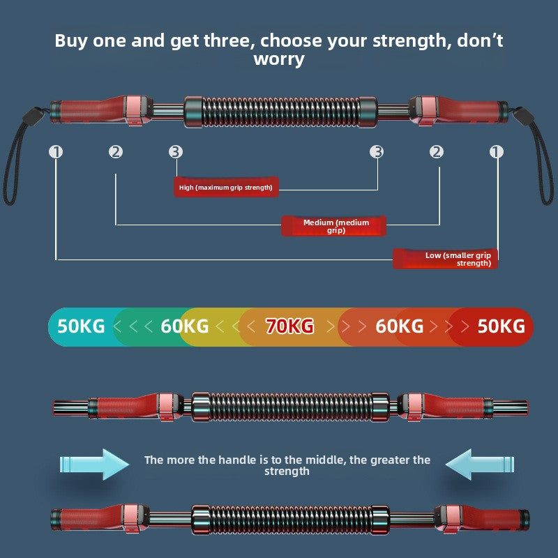 Adjustable Chest Expander Spring Bar | Upper Body Strength Training Fitness Tool