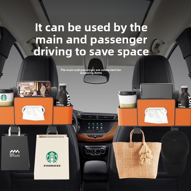 Leather multi-functional storage box for car use