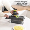12-in-1 Vegetable Chopper & Slicer  Multi-Function Cutter with Interchangeable Blades, Food Container, Mandoline Slicer for Kitchen Prep