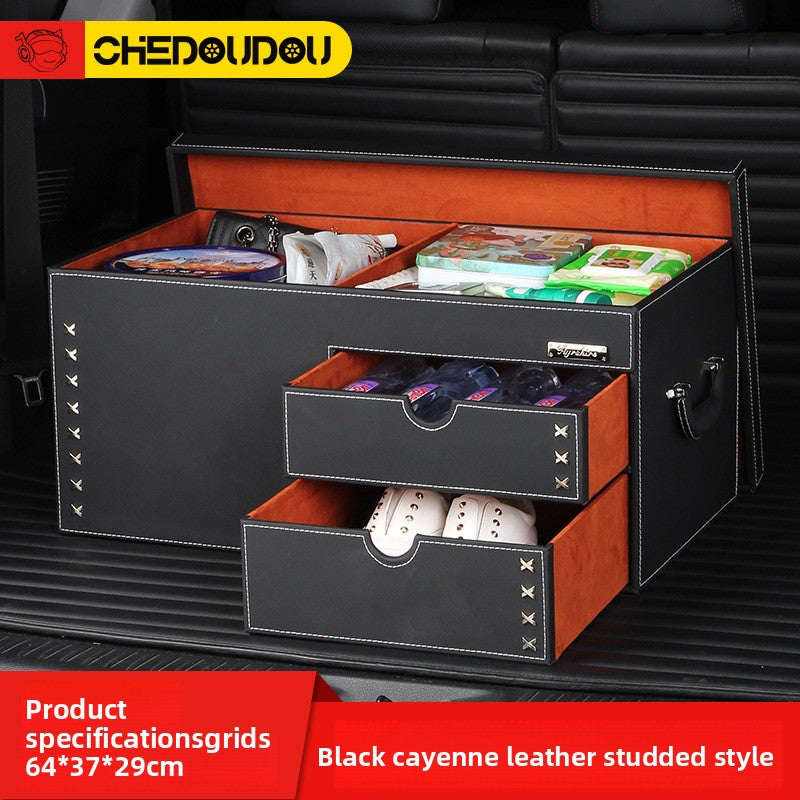 Leather Car Storage Box for Trunk Organizer