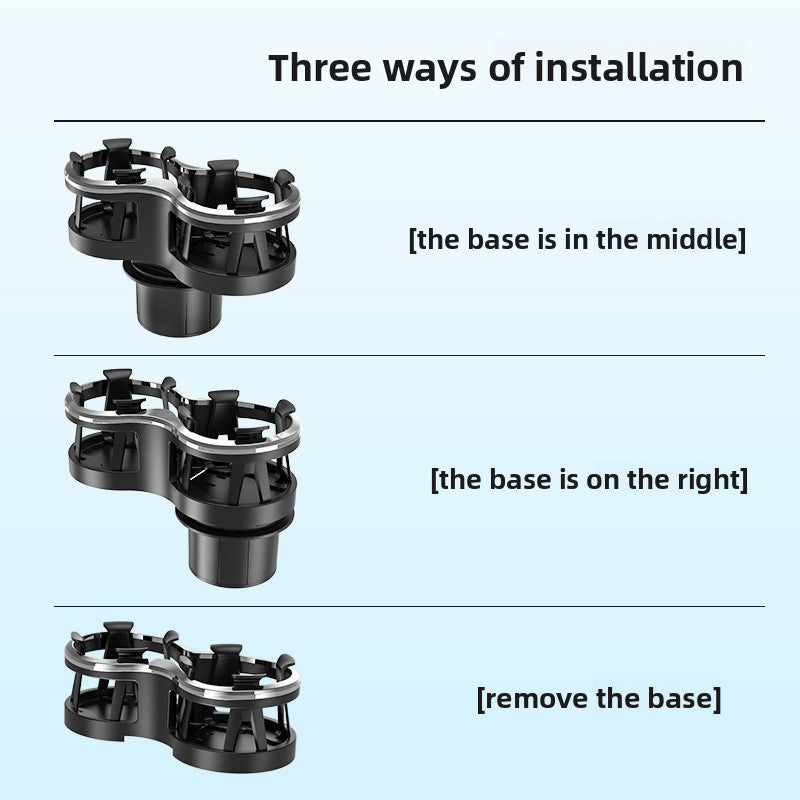 Dual Slot Car Cup Holder Expander with Secure Fit