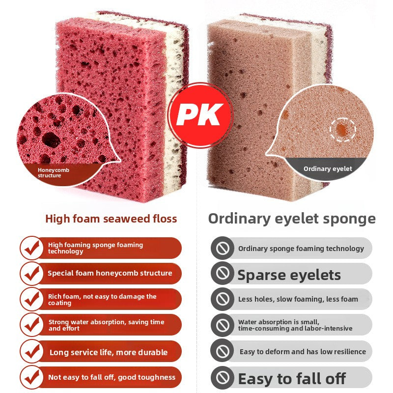 High-foaming porous seaweed sponge sponge