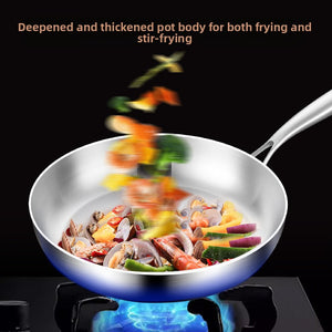 316 Stainless Steel Frying Pan with Foldable Handle