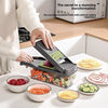 12-in-1 Vegetable Chopper & Slicer  Multi-Function Cutter with Interchangeable Blades, Food Container, Mandoline Slicer for Kitchen Prep