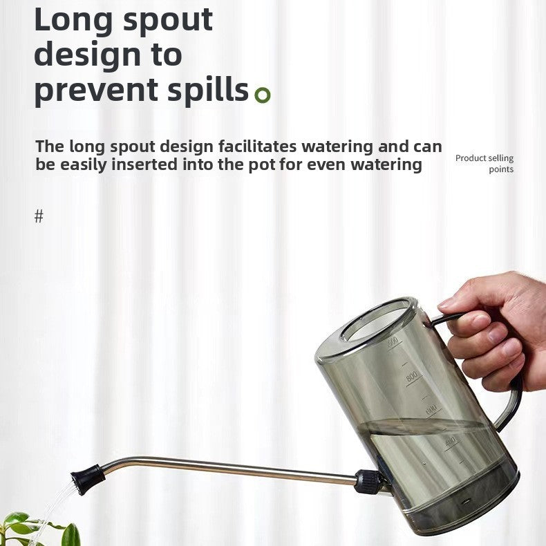 Stainless steel long-spout watering can