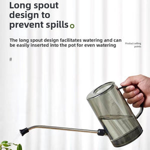 Stainless steel long-spout watering can