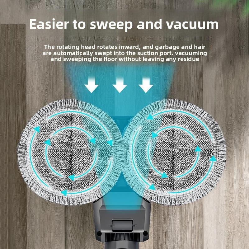 Electric Dual-Spin Mop Head Attachment  Powerful Floor Cleaner for Dust, Spills & Stains  Compatible with Most Vacuum Cleaners