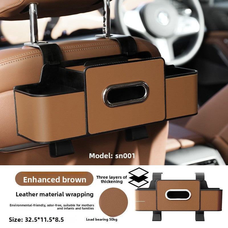 Leather multi-functional storage box for car use