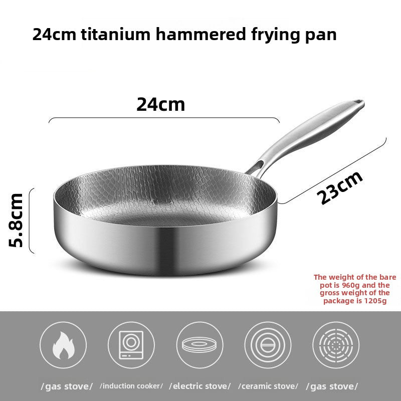 316 Stainless Steel Frying Pan with Foldable Handle