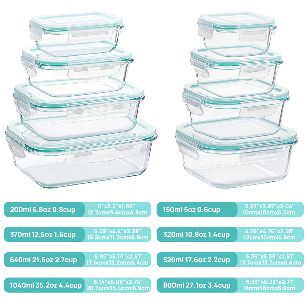 Microwave Safe Glass Lunch Box Set with Freshness Seal
