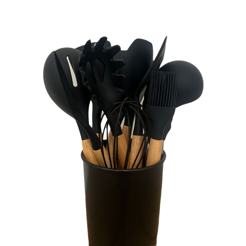 Wooden handle silicone kitchenware