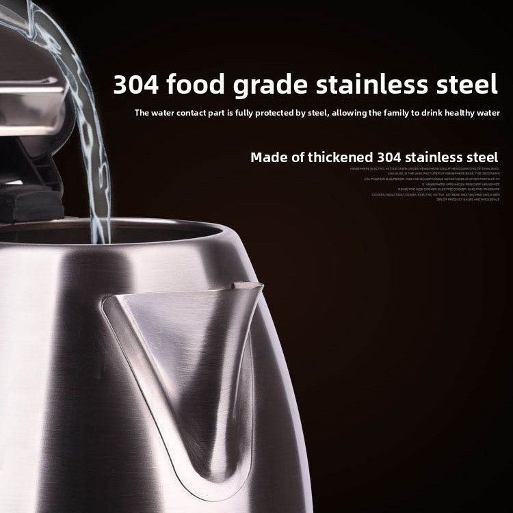 304 Stainless Steel Electric Kettle Fast Boil, Auto Shut-Off, 1.8L Household Water Boiler