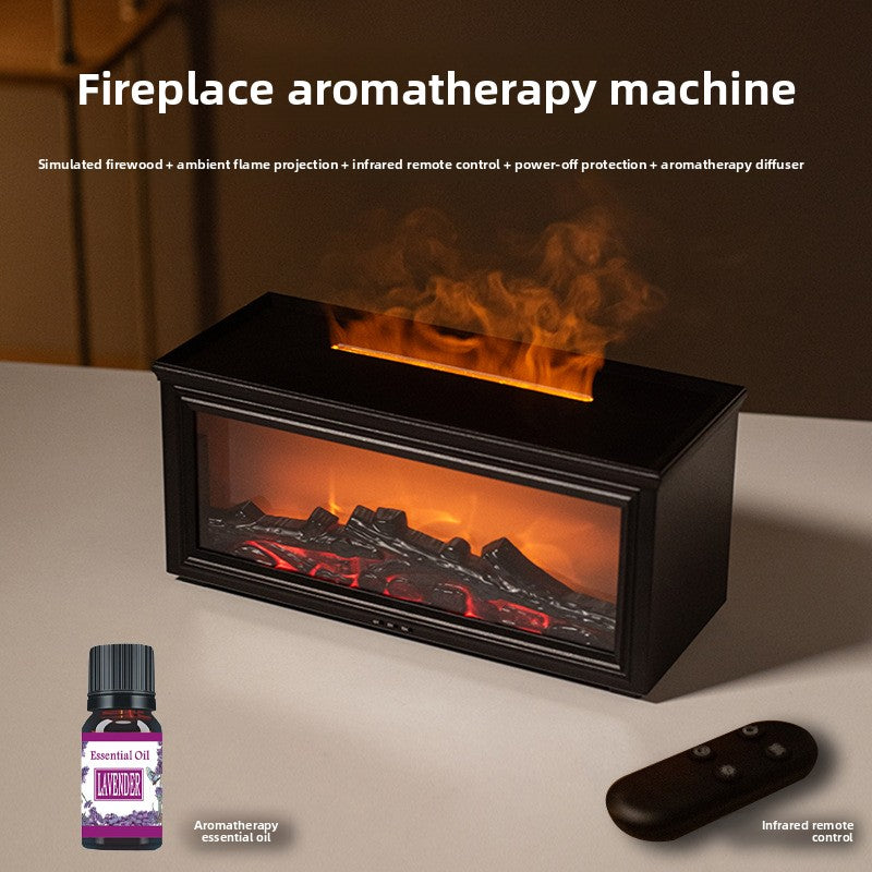 Flame Aromatherapy Diffuser  Colorful Flame Humidifier with Essential Oil, LED Fireplace Effect & Remote Control
