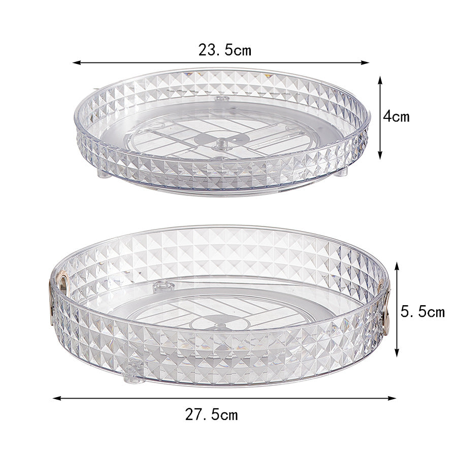 Mirrored rotating storage shelf for dressing table