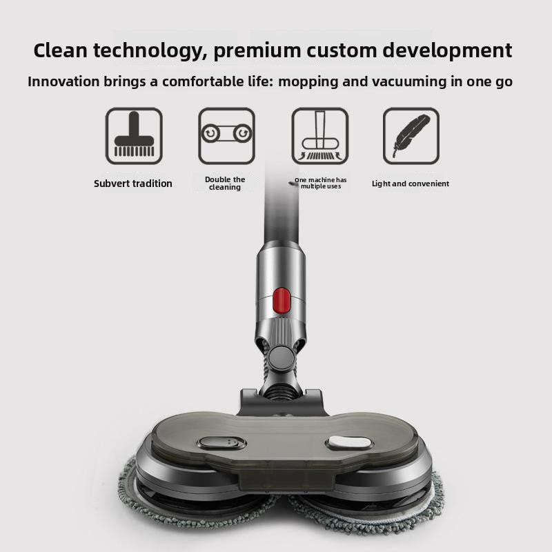 Electric Dual-Spin Mop Head Attachment  Powerful Floor Cleaner for Dust, Spills & Stains  Compatible with Most Vacuum Cleaners