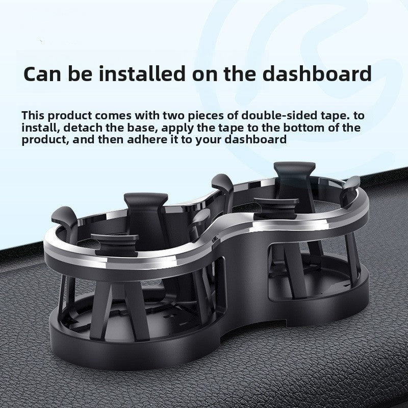 Dual Slot Car Cup Holder Expander with Secure Fit