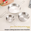 Portable Stainless Steel Folding Handle Frying Pan for Camping