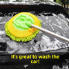 Extendable Chenille Car Wash Mop | Long Handle Cleaning Brush for Cars, Glass & Home Use