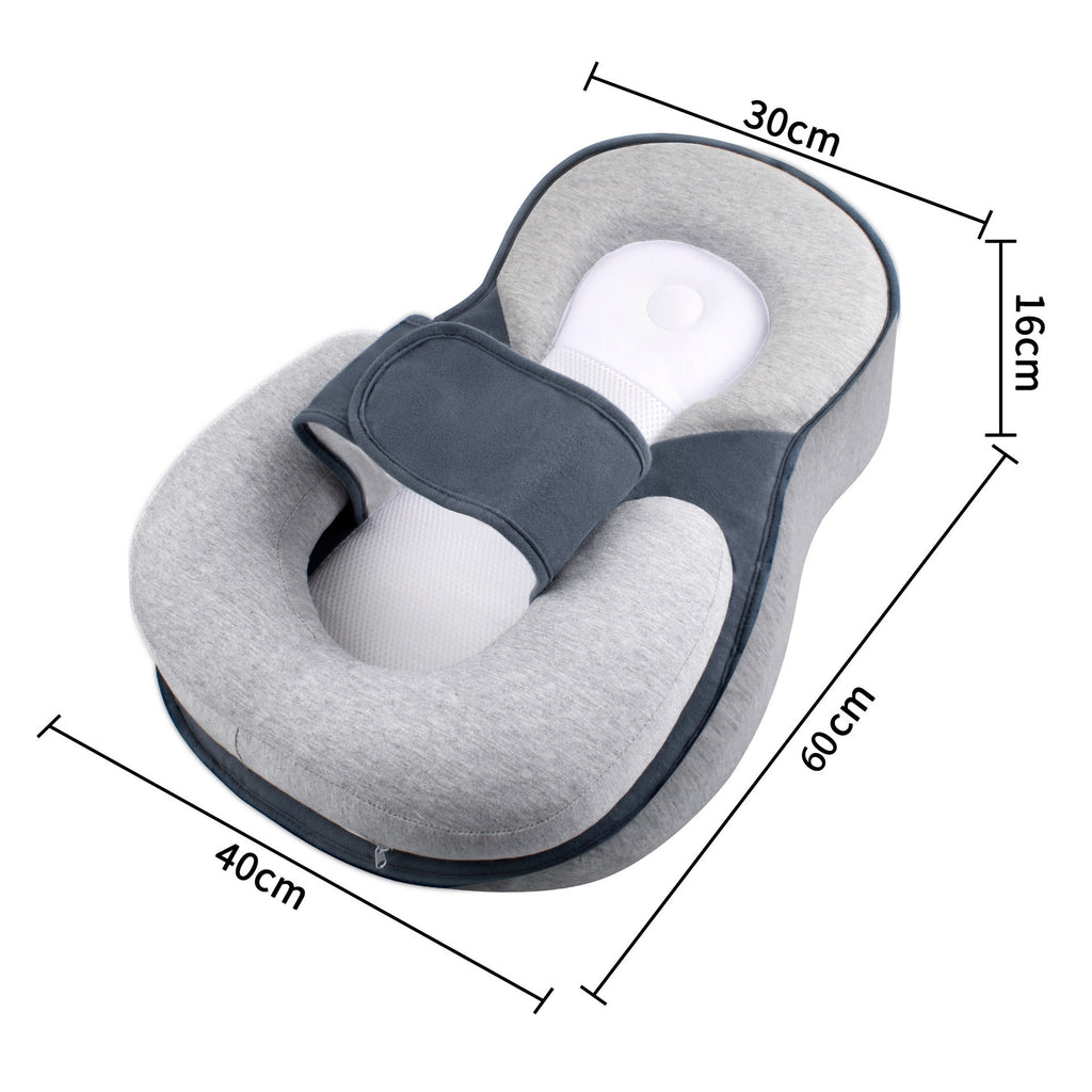 Baby Anti-Roll Support Pillow  Newborn Lounger with Head & Body Support | Anti-Flat Head Design