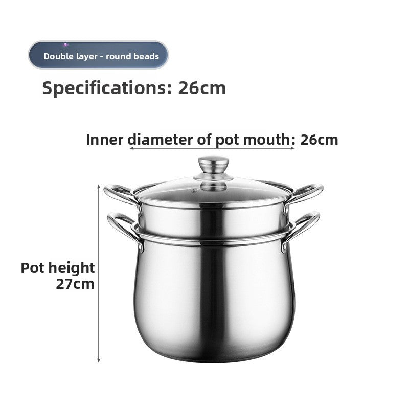 Extra-thick stainless steel soup pot