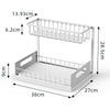 2-Tier Kitchen Sink Organizer Rack  Under-Sink Storage Shelf for Cleaning Supplies, Sponges & Bottles | Rust-Resistant Space Saver