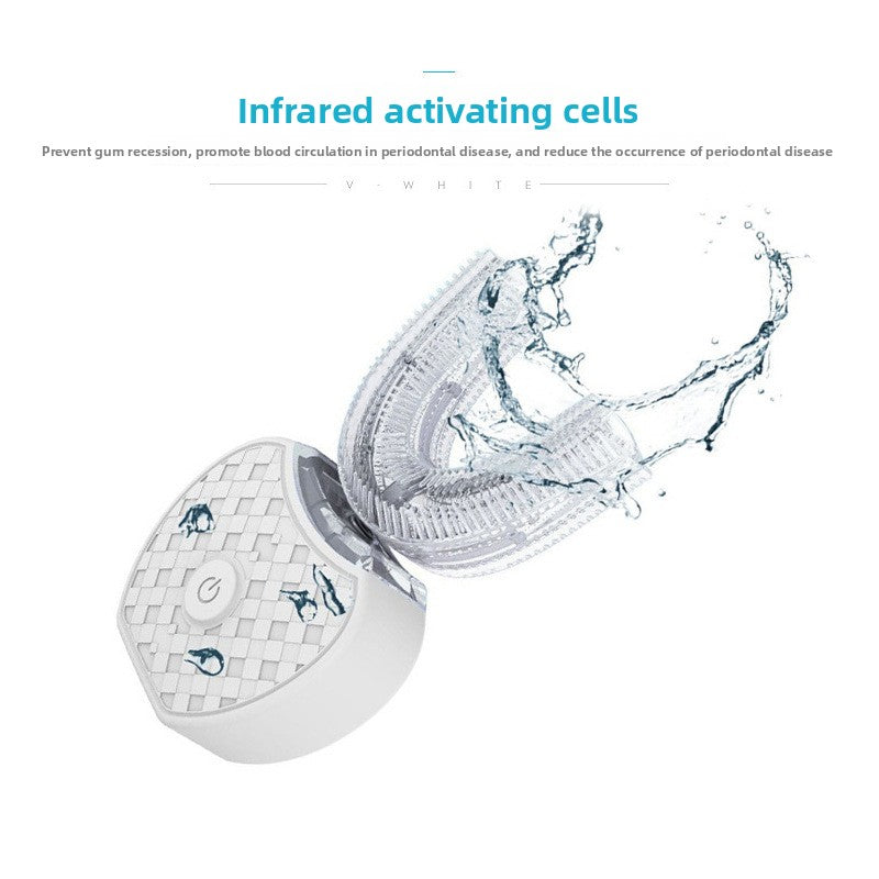 Automatic U-Shaped Electric Toothbrush for Adults  360 Ultrasonic Cleaning, Hands-Free Smart Toothbrush