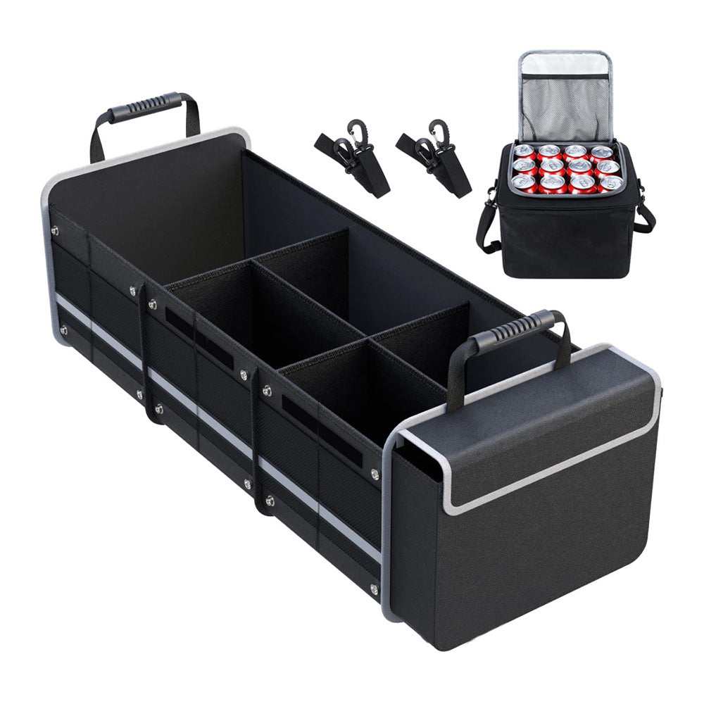 Large Capacity Trunk Storage Box with Insulated Bag