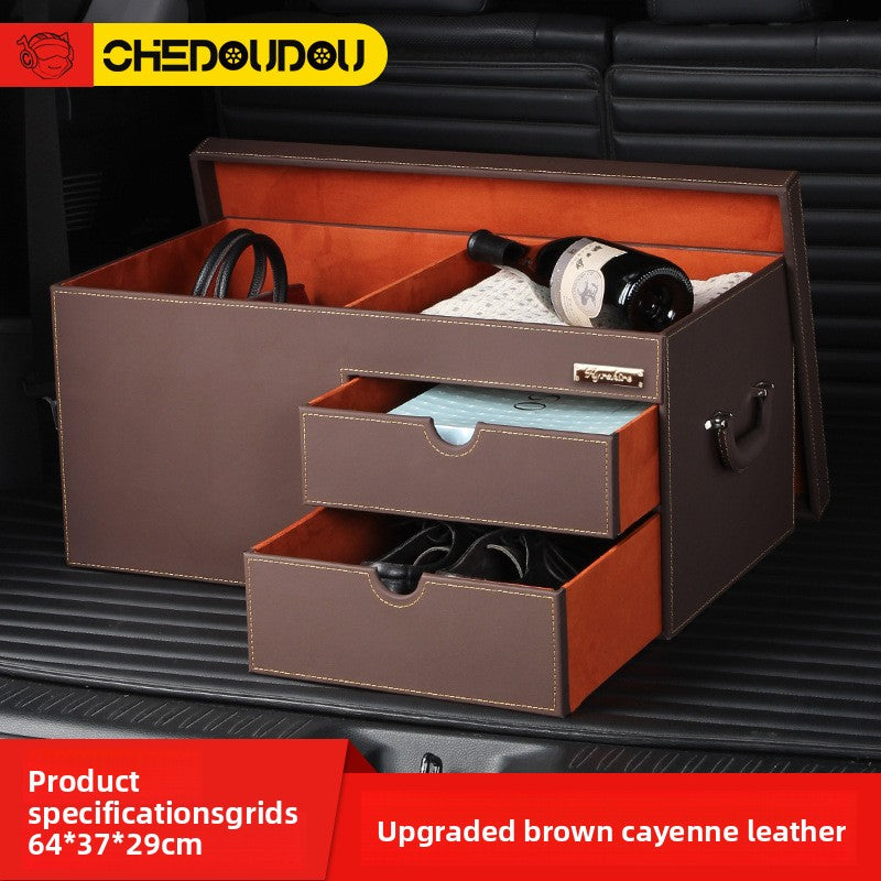 Leather Car Storage Box for Trunk Organizer