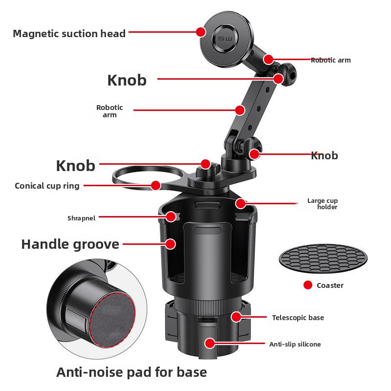 Car Phone Holder with Cup Mount – Secure & Universal