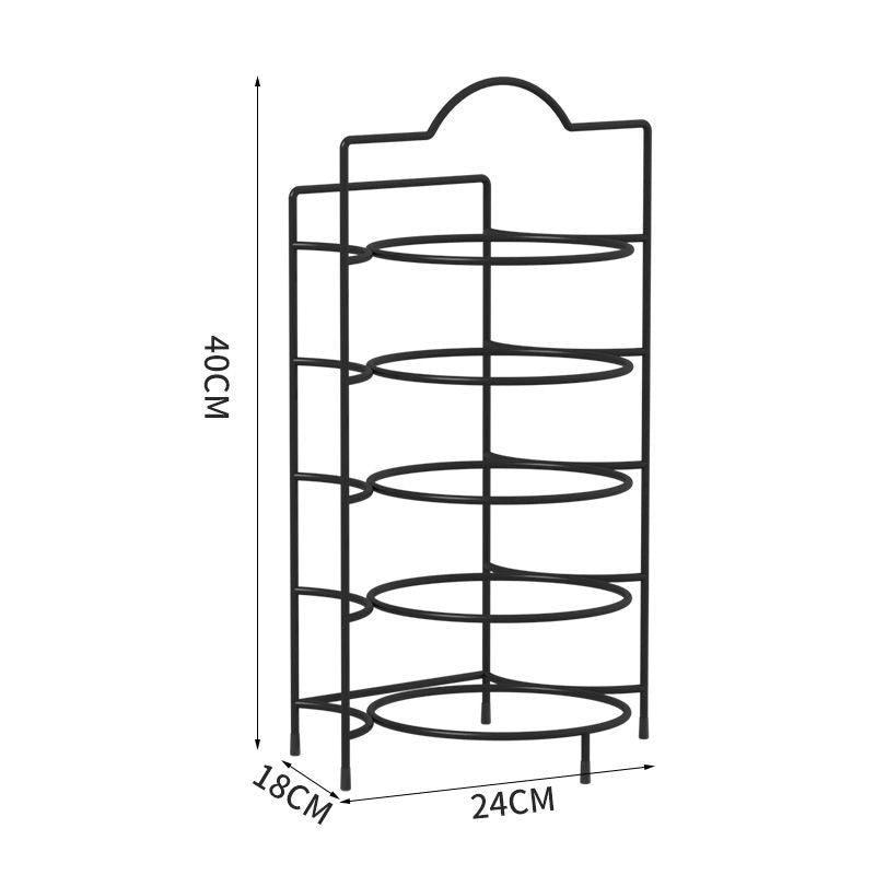 Multi-Layer Foldable Food Storage Rack  Space Saving Kitchen Organizer for Plates, Fruits, Vegetables & Meal Prep