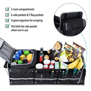 Large Capacity Trunk Storage Box with Insulated Bag