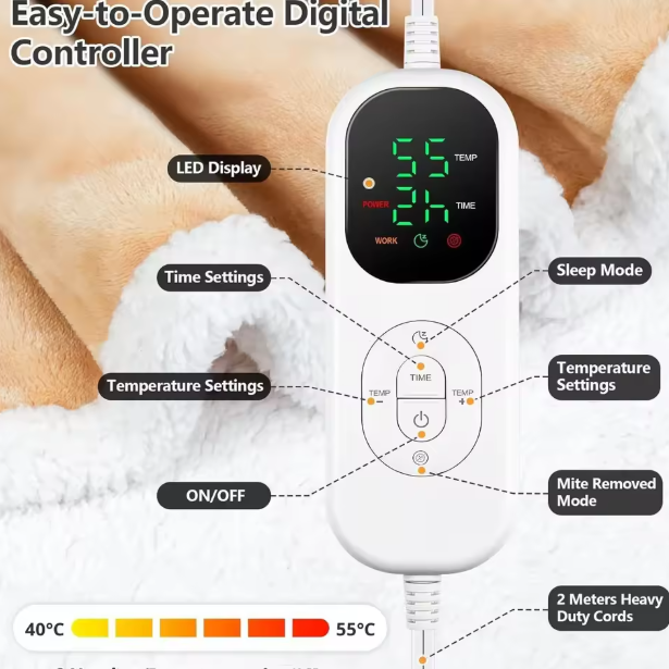 Intelligent Constant Temperature and Washable Electric Heating Blanket