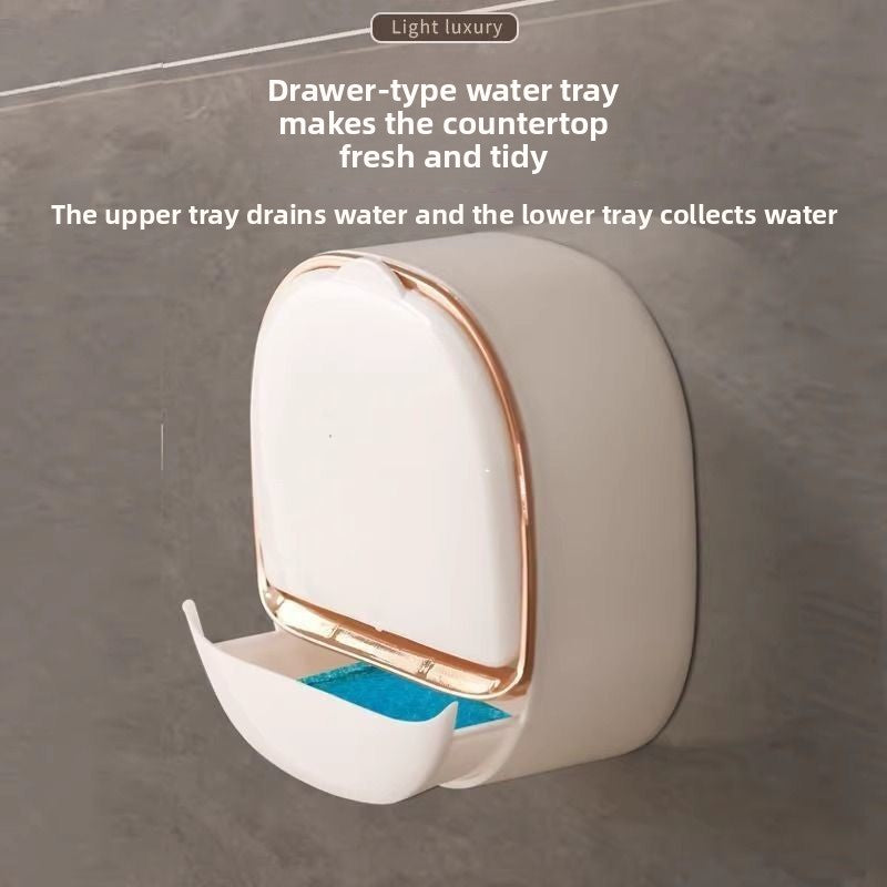 Wall-Mounted Soap Dish with Drip-Dry Design