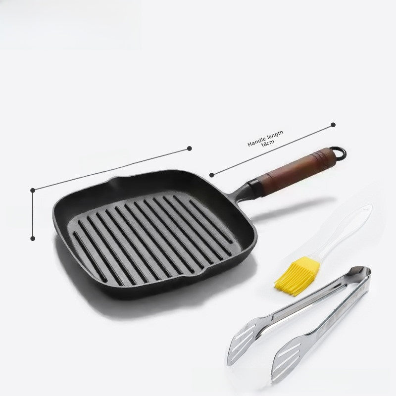 Uncoated Non-stick Household Striped  Frying Steak Special Pan Pan