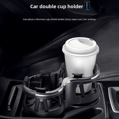Dual Slot Car Cup Holder Expander with Secure Fit