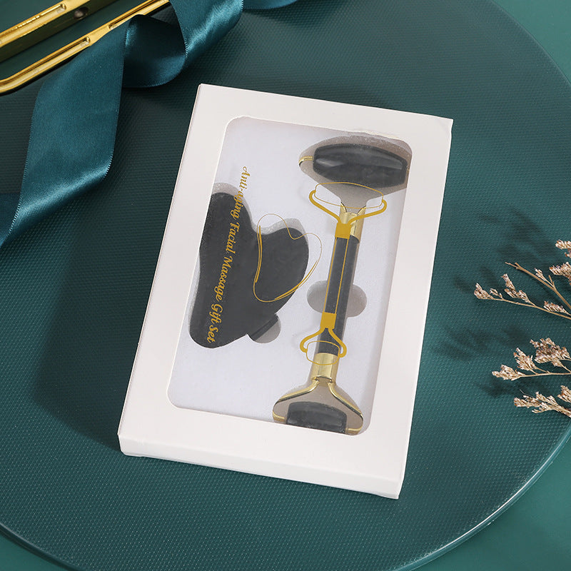 Rose Quartz Facial Roller & Gua Sha Set  Natural Stone Face Massager for Skin Glow, Lifting, Anti-Aging & Relaxation