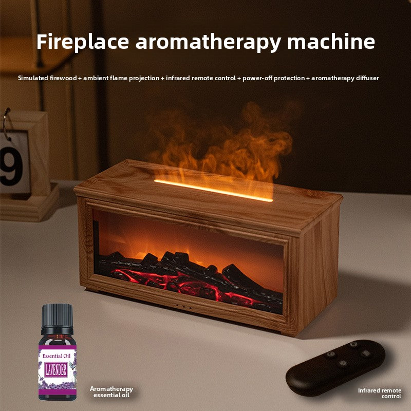 Flame Aromatherapy Diffuser  Colorful Flame Humidifier with Essential Oil, LED Fireplace Effect & Remote Control