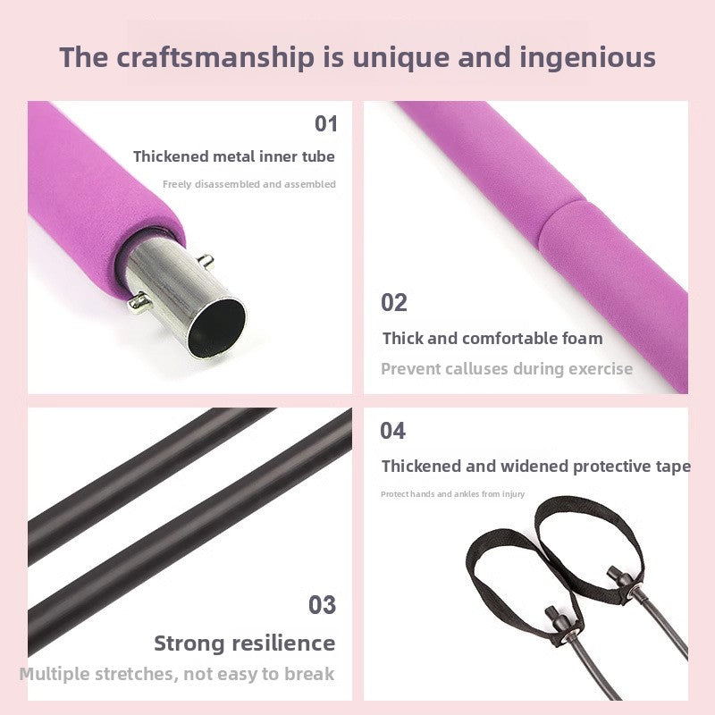 Pilates Bar with Resistance Bands | Full Body Home Workout Kit