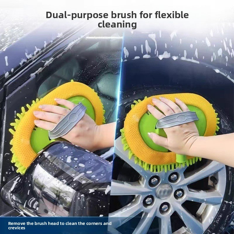 Extendable Chenille Car Wash Mop | Long Handle Cleaning Brush for Cars, Glass & Home Use