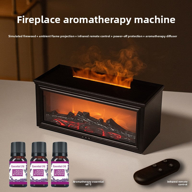 Flame Aromatherapy Diffuser  Colorful Flame Humidifier with Essential Oil, LED Fireplace Effect & Remote Control