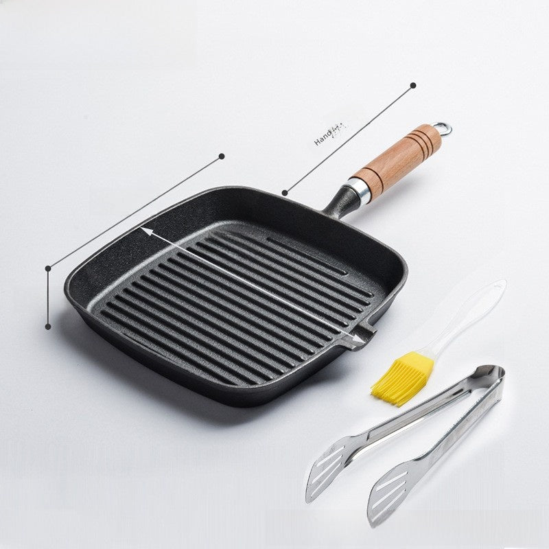 Uncoated Non-stick Household Striped  Frying Steak Special Pan Pan