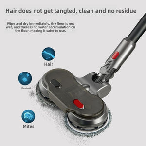 Electric Dual-Spin Mop Head Attachment  Powerful Floor Cleaner for Dust, Spills & Stains  Compatible with Most Vacuum Cleaners