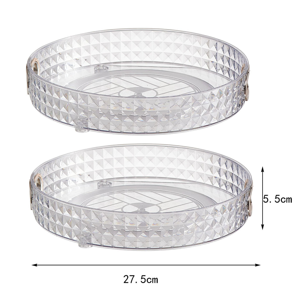 Mirrored rotating storage shelf for dressing table