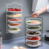 Multi-Layer Foldable Food Storage Rack  Space Saving Kitchen Organizer for Plates, Fruits, Vegetables & Meal Prep