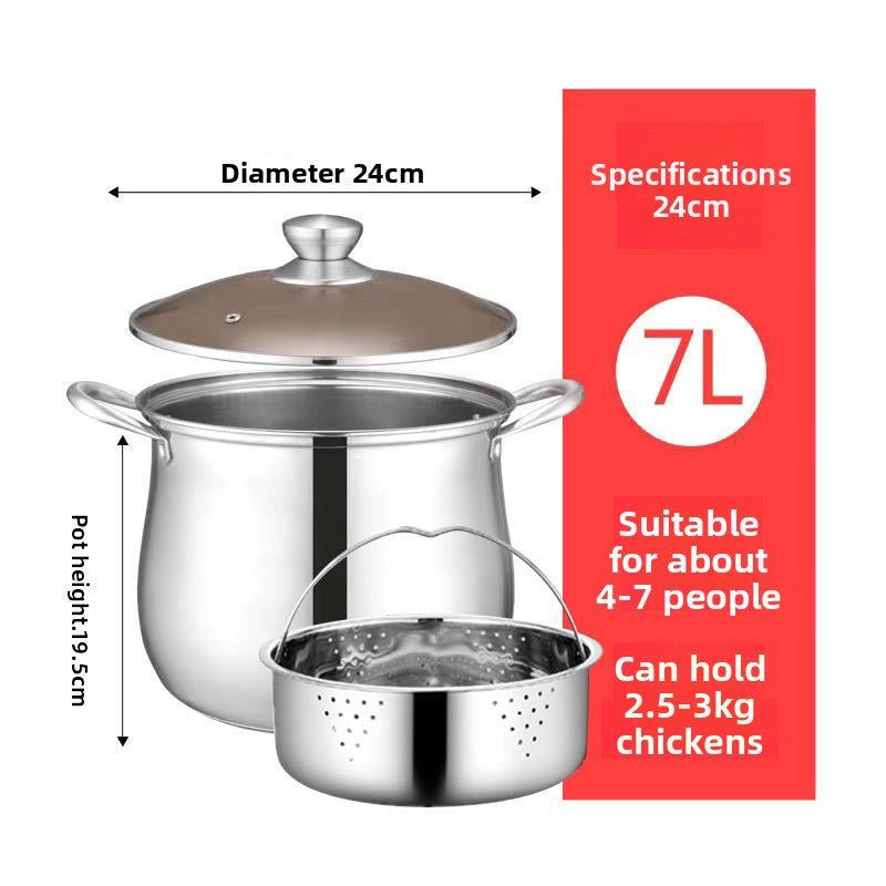 Extra-thick stainless steel soup pot