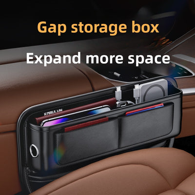 Car Storage Box Seat Gap Organizer with Cup Holder