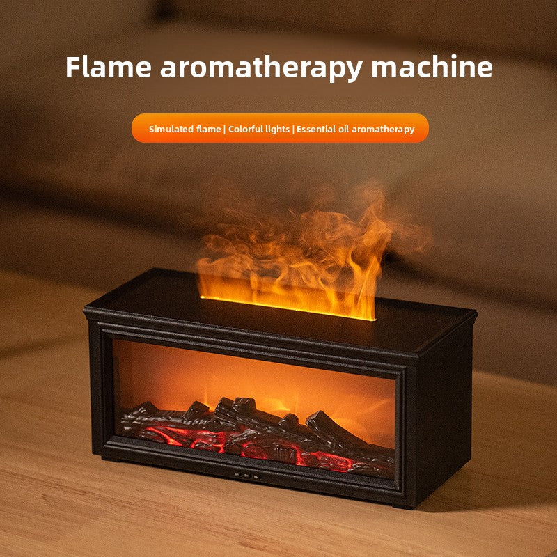 Flame Aromatherapy Diffuser  Colorful Flame Humidifier with Essential Oil, LED Fireplace Effect & Remote Control