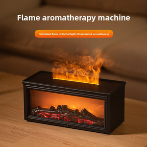 Flame Aromatherapy Diffuser  Colorful Flame Humidifier with Essential Oil, LED Fireplace Effect & Remote Control