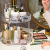 Mirrored rotating storage shelf for dressing table