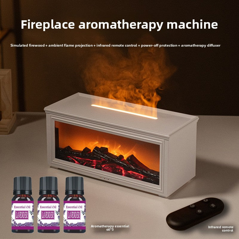 Flame Aromatherapy Diffuser  Colorful Flame Humidifier with Essential Oil, LED Fireplace Effect & Remote Control